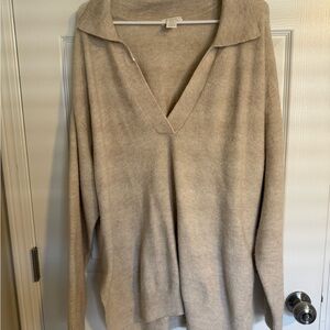 H&M Women's V-Neck Sweater in Light Beige